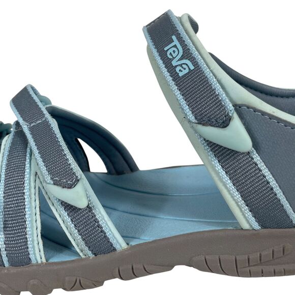 TEVA Tirra Sandals Size 7Y Youth 7 Alaskan Blue Gray Strappy Hiking Adventure - Picture 14 of 16